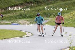 28.06.2022, Premanon, France (FRA): Paula Botet (FRA), Lou Jeanmonnot (FRA), (l-r) - Biathlon summer training, Premanon (FRA). www.nordicfocus.com. © Manzoni/NordicFocus. Every downloaded picture is fee-liable.