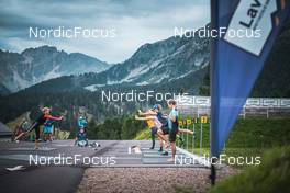06.08.2022, Lavaze, Italy (ITA): Anna Weidel  (GER), Vanessa Hinz  (GER), Sverre Oslu Roeiseland  (NOR), (l-r)  - Biathlon summer training, Lavaze (ITA). www.nordicfocus.com. © Vanzetta/NordicFocus. Every downloaded picture is fee-liable.