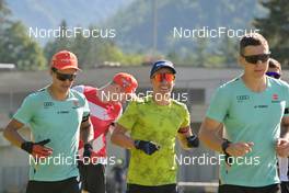 11.08.2022, Hochfilzen, Austria (AUT): Philipp Horn (GER), David Zobel (GER), Justus Strelow (GER) - Biathlon summer training, Hochfilzen (AUT). www.nordicfocus.com. © Reichert/NordicFocus. Every downloaded picture is fee-liable.
