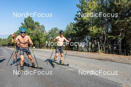 31.07.2022, Font-Romeu, France (FRA): Paul Fontaine (FRA), Remi Broutier  (FRA), (l-r) - Biathlon summer training, Font-Romeu (FRA). www.nordicfocus.com. © Authamayou/NordicFocus. Every downloaded picture is fee-liable.