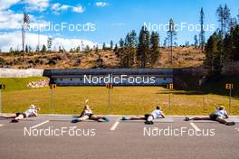 24.08.2022, Lavaze, Italy (ITA): Ragnhild Femsteinevik (NOR), Ingrid Landmark Tandrevold (NOR), Ida Lien (NOR), Karoline Offigstad Knotten (NOR), (l-r)  - Biathlon summer training, Lavaze (ITA). www.nordicfocus.com. © Barbieri/NordicFocus. Every downloaded picture is fee-liable.