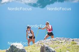 29.06.2022, Bessans, France (FRA): Linda Zingerle (ITA), Hannah Auchentaller (ITA), (l-r) - Biathlon summer training, Bessans (FRA). www.nordicfocus.com. © Authamayou/NordicFocus. Every downloaded picture is fee-liable.