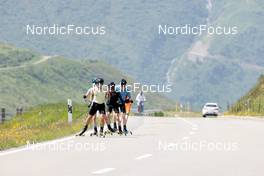 20.06.2022, Andermatt, Switzerland (SUI): Joscha Burkhalter (SUI), Ladina Meier-Ruge (SUI), Julia Simon (FRA), Gion Stalder (SUI), (l-r) - Biathlon summer training, Andermatt (SUI). www.nordicfocus.com. © Manzoni/NordicFocus. Every downloaded picture is fee-liable.