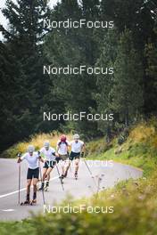 02.09.2022, Lavaze, Italy (ITA): Filip Fjeld Andersen (NOR), Tarjei Boe (NOR), Johannes Thingnes Boe (NOR), Sturla Holm Laegreid (NOR), (l-r)  - Biathlon summer training, Lavaze (ITA). www.nordicfocus.com. © Vanzetta/NordicFocus. Every downloaded picture is fee-liable.