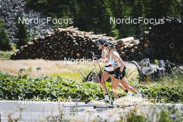06.08.2022, Lavaze, Italy (ITA): Vanessa Hinz  (GER), Denise Herrmann  (GER), (l-r)  - Biathlon summer training, Lavaze (ITA). www.nordicfocus.com. © Vanzetta/NordicFocus. Every downloaded picture is fee-liable.