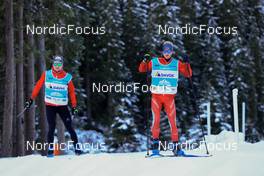 07.11.2022, Davos, Switzerland (SUI): Sebastian Stalder (SUI), Gion Stalder (SUI), (l-r) - Biathlon training, Snowfarming track, Davos (SUI). www.nordicfocus.com. © Manzoni/NordicFocus. Every downloaded picture is fee-liable.