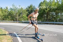 31.07.2022, Font-Romeu, France (FRA): Valentin Lejeune (FRA) - Biathlon summer training, Font-Romeu (FRA). www.nordicfocus.com. © Authamayou/NordicFocus. Every downloaded picture is fee-liable.