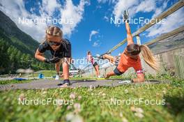 29.06.2022, Bessans, France (FRA): Hannah Auchentaller (ITA), Lisa Vittozzi (ITA), (l-r) - Biathlon summer training, Bessans (FRA). www.nordicfocus.com. © Authamayou/NordicFocus. Every downloaded picture is fee-liable.