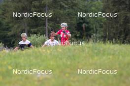 21,06.2022, Ruhpolding, Germany (GER): Anton Vidmar (SLO) Polona Klemencic (SLO), Anamarija Lampic (SLO), (l-r) - Biathlon summer training, Ruhpolding (GER). www.nordicfocus.com. © Wuktits/NordicFocus. Every downloaded picture is fee-liable.