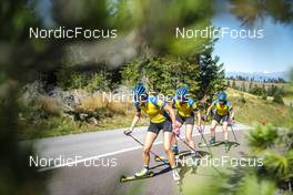 13.09.2022, Lavaze, Italy (ITA): Hanna Oeberg (SWE), Elvira Oeberg (SWE), Mona Brorsson (SWE), (l-r)  - Biathlon summer training, Lavaze (ITA). www.nordicfocus.com. © Vanzetta/NordicFocus. Every downloaded picture is fee-liable.