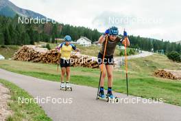 14.09.2022, Lavaze, Italy (ITA): Anna Magnusson (SWE), Johanna Skottheim (SWE), (l-r)  - Biathlon summer training, Lavaze (ITA). www.nordicfocus.com. © Barbieri/NordicFocus. Every downloaded picture is fee-liable.