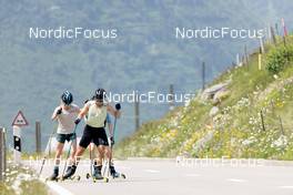 20.06.2022, Andermatt, Switzerland (SUI): Ladina Meier-Ruge (SUI), Sebastian Stalder (SUI), Joscha Burkhalter (SUI), (l-r) - Biathlon summer training, Andermatt (SUI). www.nordicfocus.com. © Manzoni/NordicFocus. Every downloaded picture is fee-liable.