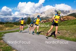 10.09.2022, Lavaze, Italy (ITA): Hanna Oeberg (SWE), Tilda Johansson (SWE), Mona Brorsson (SWE), Stina Nilsson (SWE), (l-r)  - Biathlon summer training, Lavaze (ITA). www.nordicfocus.com. © Barbieri/NordicFocus. Every downloaded picture is fee-liable.