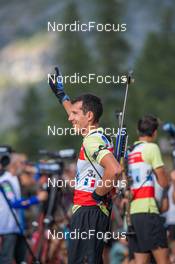 25.08.2022, Bessans, France (FRA): Quentin Fillon-Maillet (FRA) - Biathlon summer training, Bessans (FRA). www.nordicfocus.com. © Authamayou/NordicFocus. Every downloaded picture is fee-liable.