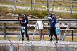 04.10.2022, Martell, Italy (ITA): Eleonora Fauner (ITA), Hannah Auchentaller (ITA), (l-r)  - Biathlon summer training, Martell (ITA). www.nordicfocus.com. © Barbieri/NordicFocus. Every downloaded picture is fee-liable.