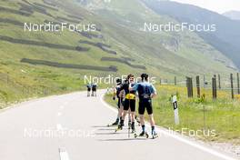 20.06.2022, Andermatt, Switzerland (SUI): Joscha Burkhalter (SUI), Ladina Meier-Ruge (SUI), Julia Simon (FRA), Gion Stalder (SUI), (l-r) - Biathlon summer training, Andermatt (SUI). www.nordicfocus.com. © Manzoni/NordicFocus. Every downloaded picture is fee-liable.