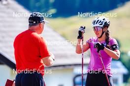 31.07.2022, Lavaze, Italy (ITA): Markus Fischer (AUT), Julia Schwaiger (AUT), (l-r)  - Biathlon summer training, Lavaze (ITA). www.nordicfocus.com. © Barbieri/NordicFocus. Every downloaded picture is fee-liable.
