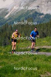 11.06.2022, Lavaze, Italy (ITA): Wierer Dorothea (ITA), Braunhofer Patrick (ITA), (l-r)  - Biathlon summer training, Lavaze (ITA). www.nordicfocus.com. © Barbieri/NordicFocus. Every downloaded picture is fee-liable.