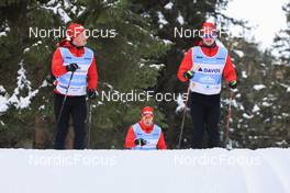 08.11.2022, Davos, Switzerland (SUI): Valerio Grond (SUI), Janik Riebli (SUI), Niklas Hartweg (SUI), (l-r) - Biathlon training, Snowfarming track, Davos (SUI). www.nordicfocus.com. © Manzoni/NordicFocus. Every downloaded picture is fee-liable.