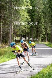 01.09.2022, Antholz, Italy (ITA): Peppe Femling (SWE), Martin Ponsiluoma (SWE), Oskar Brandt (SWE), (l-r)  - Biathlon summer training, Antholz (ITA). www.nordicfocus.com. © Barbieri/NordicFocus. Every downloaded picture is fee-liable.