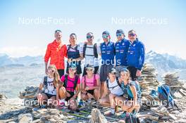 29.06.2022, Bessans, France (FRA): Jonne Kahkonen (FIN), Lisa Vittozzi (ITA), Undefined athlete competes, Mirco Romanin (ITA), Coach Team Italy, Beatrice Trabucchi (ITA), Rebecca Passler (ITA), Hannah Auchentaller (ITA), Linda Zingerle (ITA), Eleonora Fauner (ITA), (l-r) - Biathlon summer training, Bessans (FRA). www.nordicfocus.com. © Authamayou/NordicFocus. Every downloaded picture is fee-liable.