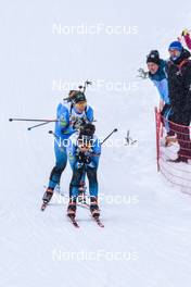 02.04.2022, Premanon, France (FRA): Chloe Chevalier (FRA), Anais Bescond (FRA), Gilonne Guigonnat (FRA), (l-r)  - French Championships biathlon, mass, Premanon (FRA). www.nordicfocus.com. © Leo Authamayou/NordicFocus. Every downloaded picture is fee-liable.