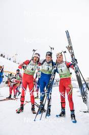02.04.2022, Premanon, France (FRA): Adrien Baylac (FRA), Gaetan Paturel (FRA), Lou Thievent (FRA), (l-r)  - French Championships biathlon, mass, Premanon (FRA). www.nordicfocus.com. © Augustin Authamayou/NordicFocus. Every downloaded picture is fee-liable.