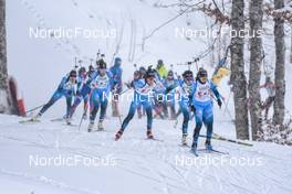 02.04.2022, Premanon, France (FRA): Sophie Chauveau (FRA), Chloe Chevalier (FRA), Oceane Michelon (FRA), Camille Bened (FRA), (l-r)  - French Championships biathlon, mass, Premanon (FRA). www.nordicfocus.com. © Leo Authamayou/NordicFocus. Every downloaded picture is fee-liable.