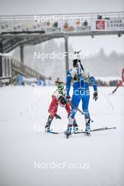 02.04.2022, Premanon, France (FRA): Lou Thievent (FRA), Gaetan Paturel (FRA), (l-r)  - French Championships biathlon, mass, Premanon (FRA). www.nordicfocus.com. © Augustin Authamayou/NordicFocus. Every downloaded picture is fee-liable.