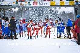 03.04.2022, Premanon, France (FRA): LOU Thievent (FRA), ANTONIN Guy (FRA), JOACHIM Cosme (FRA), ADRIEN Baylac (FRA), LIONEL Jouannaud (FRA), JULES Ouvrier Buffet (FRA), (l-r)  - French Championships biathlon, relay, Premanon (FRA). www.nordicfocus.com. © Leo Authamayou/NordicFocus. Every downloaded picture is fee-liable.