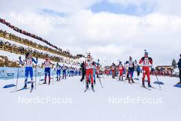 03.04.2022, Premanon, France (FRA): Paulin Voldiya Galmace (FRA), Alice Dusserre (FRA), Coralie Perrin (FRA), (l-r)  - French Championships biathlon, relay, Premanon (FRA). www.nordicfocus.com. © Leo Authamayou/NordicFocus. Every downloaded picture is fee-liable.