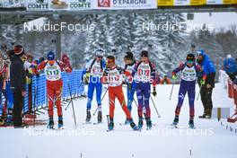 03.04.2022, Premanon, France (FRA): MATHIEU Rey (FRA), CAMILLE Grataloup Manissolle (FRA), LEO Carlier (FRA), LEO Lonchampt (FRA), (l-r)  - French Championships biathlon, relay, Premanon (FRA). www.nordicfocus.com. © Leo Authamayou/NordicFocus. Every downloaded picture is fee-liable.