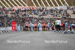 04.09.2022, Oberhof, Germany (GER): Niklas Hartweg (SUI), Philipp Horn (GER), Simon Kaiser (GER), (l-r)  - German Championships biathon, pursuit men, Oberhof (GER). www.nordicfocus.com. © Deubert/NordicFocus. Every downloaded picture is fee-liable.