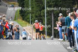 04.09.2022, Oberhof, Germany (GER): Niklas Hartweg (SUI), Philipp Horn (GER), (l-r)  - German Championships biathon, pursuit men, Oberhof (GER). www.nordicfocus.com. © Deubert/NordicFocus. Every downloaded picture is fee-liable.
