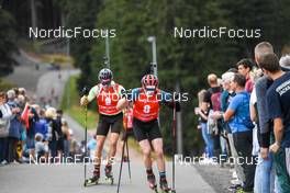 04.09.2022, Oberhof, Germany (GER): Roman Rees (GER), Lucas Fratzscher (GER), (l-r)  - German Championships biathon, pursuit men, Oberhof (GER). www.nordicfocus.com. © Deubert/NordicFocus. Every downloaded picture is fee-liable.