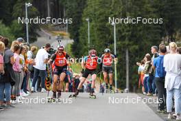 04.09.2022, Oberhof, Germany (GER): Johannes Donhauser (GER), Lucas Fratzscher (GER), Daniele Cappellari (ITA), (l-r)  - German Championships biathon, pursuit men, Oberhof (GER). www.nordicfocus.com. © Deubert/NordicFocus. Every downloaded picture is fee-liable.