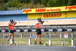 04.09.2022, Oberhof, Germany (GER): Matthias Dorfer (GER), Roman Rees (GER), (l-r)  - German Championships biathon, pursuit men, Oberhof (GER). www.nordicfocus.com. © Deubert/NordicFocus. Every downloaded picture is fee-liable.