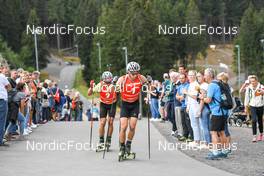 04.09.2022, Oberhof, Germany (GER): Philipp Horn (GER), Niklas Hartweg (SUI), (l-r)  - German Championships biathon, pursuit men, Oberhof (GER). www.nordicfocus.com. © Deubert/NordicFocus. Every downloaded picture is fee-liable.