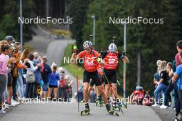 04.09.2022, Oberhof, Germany (GER): Fabian Kaskel (GER), Tim Wolter (GER), (l-r)  - German Championships biathon, pursuit men, Oberhof (GER). www.nordicfocus.com. © Deubert/NordicFocus. Every downloaded picture is fee-liable.