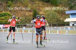 04.09.2022, Oberhof, Germany (GER): Johannes Kuehn (GER), Joscha Burkhalter (SUI), Lucas Lechner (GER), (l-r)  - German Championships biathon, pursuit men, Oberhof (GER). www.nordicfocus.com. © Deubert/NordicFocus. Every downloaded picture is fee-liable.
