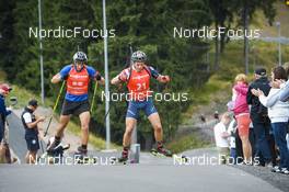 03.09.2022, Oberhof, Germany (GER): Cedric Christille (ITA), Vincent Bonacci (USA), (l-r)  - German Championships biathon, sprint men, Oberhof (GER). www.nordicfocus.com. © Deubert/NordicFocus. Every downloaded picture is fee-liable.