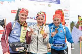 03.09.2022, Oberhof, Germany (GER): Denise Herrmann (GER), Sophia Schneider (GER), Juliane Fruehwirt (GER), (l-r)  - German Championships biathon, sprint women, Oberhof (GER). www.nordicfocus.com. © Deubert/NordicFocus. Every downloaded picture is fee-liable.