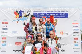 03.09.2022, Oberhof, Germany (GER): Denise Herrmann (GER), Sophia Schneider (GER), Juliane Fruehwirt (GER), Marion Wiesensarter (GER), Vanessa Voigt (GER), Lisa Spark (GER), (l-r) - German Championships biathon, sprint women, Oberhof (GER). www.nordicfocus.com. © Deubert/NordicFocus. Every downloaded picture is fee-liable.