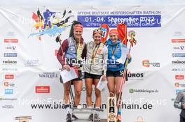 03.09.2022, Oberhof, Germany (GER): Denise Herrmann (GER), Sophia Schneider (GER), Juliane Fruehwirt (GER), (l-r) - German Championships biathon, sprint women, Oberhof (GER). www.nordicfocus.com. © Deubert/NordicFocus. Every downloaded picture is fee-liable.