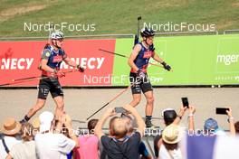 03.09.2022, Annecy, France (FRA): Fabien Claude (FRA), Quentin Fillon Maillet (FRA), (l-r) - Martin Fourcade Nordic Festival, Annecy (FRA). www.nordicfocus.com. © Manzoni/NordicFocus. Every downloaded picture is fee-liable.