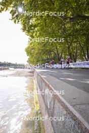 03.09.2022, Annecy, France (FRA): Victoria Carl (GER), Nadine Faehndrich (SUI), Maja Dahlqvist (SWE), (l-r) - Martin Fourcade Nordic Festival, Annecy (FRA). www.nordicfocus.com. © Reichert/NordicFocus. Every downloaded picture is fee-liable.