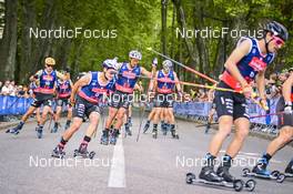 03.09.2022, Annecy, France (FRA): Renaud Jay (FRA), Richard Jouve (FRA), Lucas Chanavat (FRA), (l-r) - Martin Fourcade Nordic Festival, Annecy (FRA). www.nordicfocus.com. © Reichert/NordicFocus. Every downloaded picture is fee-liable.