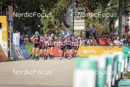 03.09.2022, Annecy, France (FRA): Maja Dahlqvist (SWE), Victoria Carl (GER), Flora Dolci (FRA), Lena Quintin (FRA), (l-r) - Martin Fourcade Nordic Festival, Annecy (FRA). www.nordicfocus.com. © Manzoni/NordicFocus. Every downloaded picture is fee-liable.