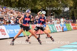 03.09.2022, Annecy, France (FRA): Dorothea Wierer (ITA), Chloe Chevalier (FRA), (l-r) - Martin Fourcade Nordic Festival, Annecy (FRA). www.nordicfocus.com. © Manzoni/NordicFocus. Every downloaded picture is fee-liable.