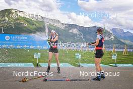 03.09.2022, Annecy, France (FRA): Victoria Carl (GER), Nadine Faehndrich (SUI), (l-r) - Martin Fourcade Nordic Festival, Annecy (FRA). www.nordicfocus.com. © Manzoni/NordicFocus. Every downloaded picture is fee-liable.